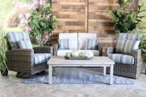 EUREKA 4 PIECE SEATING SET - Love Seat, 2 Swivel Gliders and Coffee Table