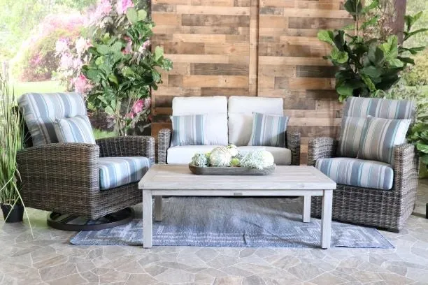 EUREKA 4 PIECE SEATING SET - Love Seat, 2 Swivel Gliders and Coffee Table