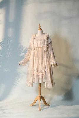 Fantastic Wind~Lazy Holidays~Kawaii Lace Lolita Nightdress Set