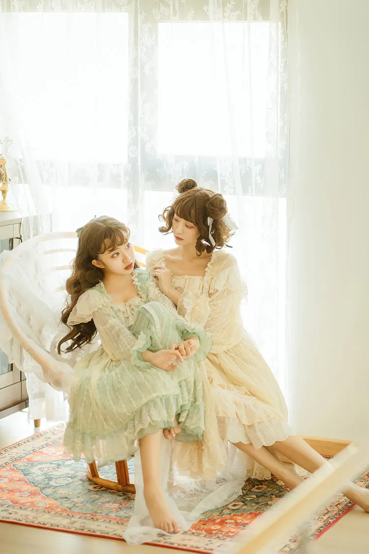 Fantastic Wind~Lazy Holidays~Kawaii Lace Lolita Nightdress Set