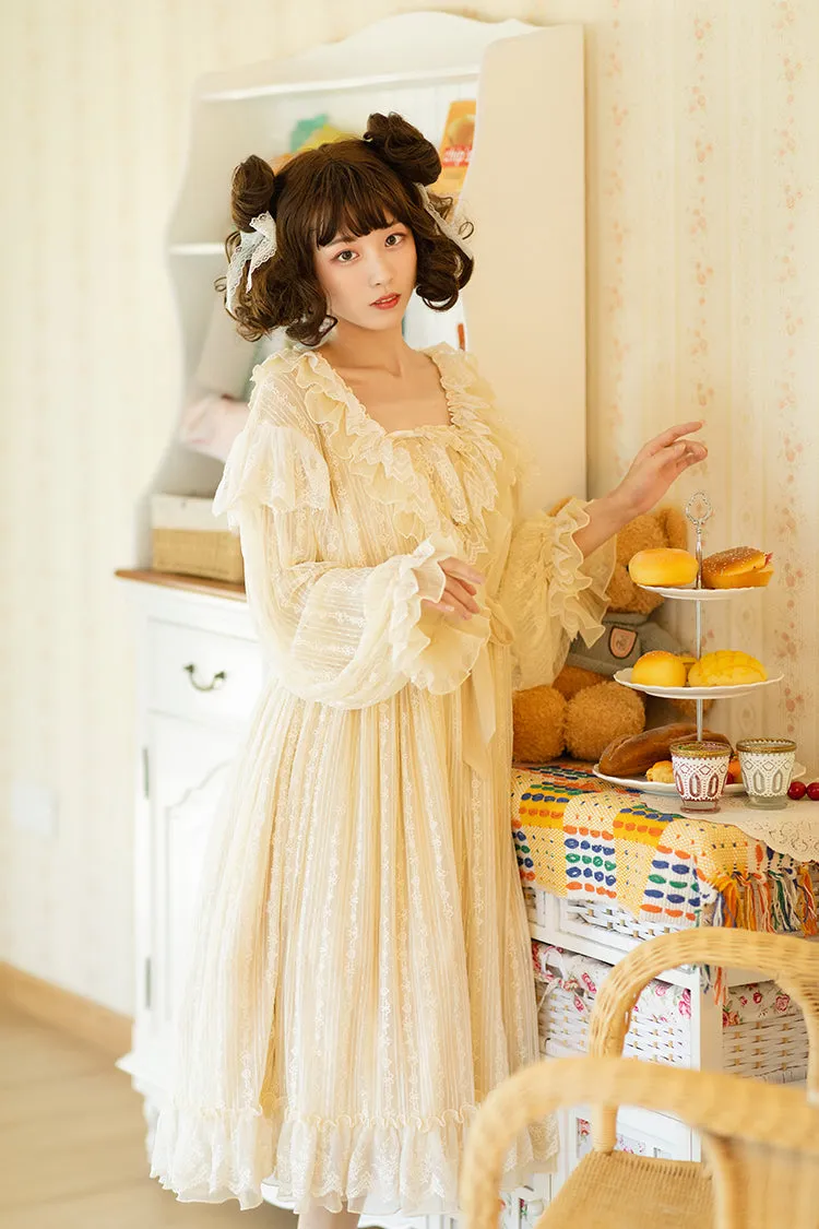 Fantastic Wind~Lazy Holidays~Kawaii Lace Lolita Nightdress Set