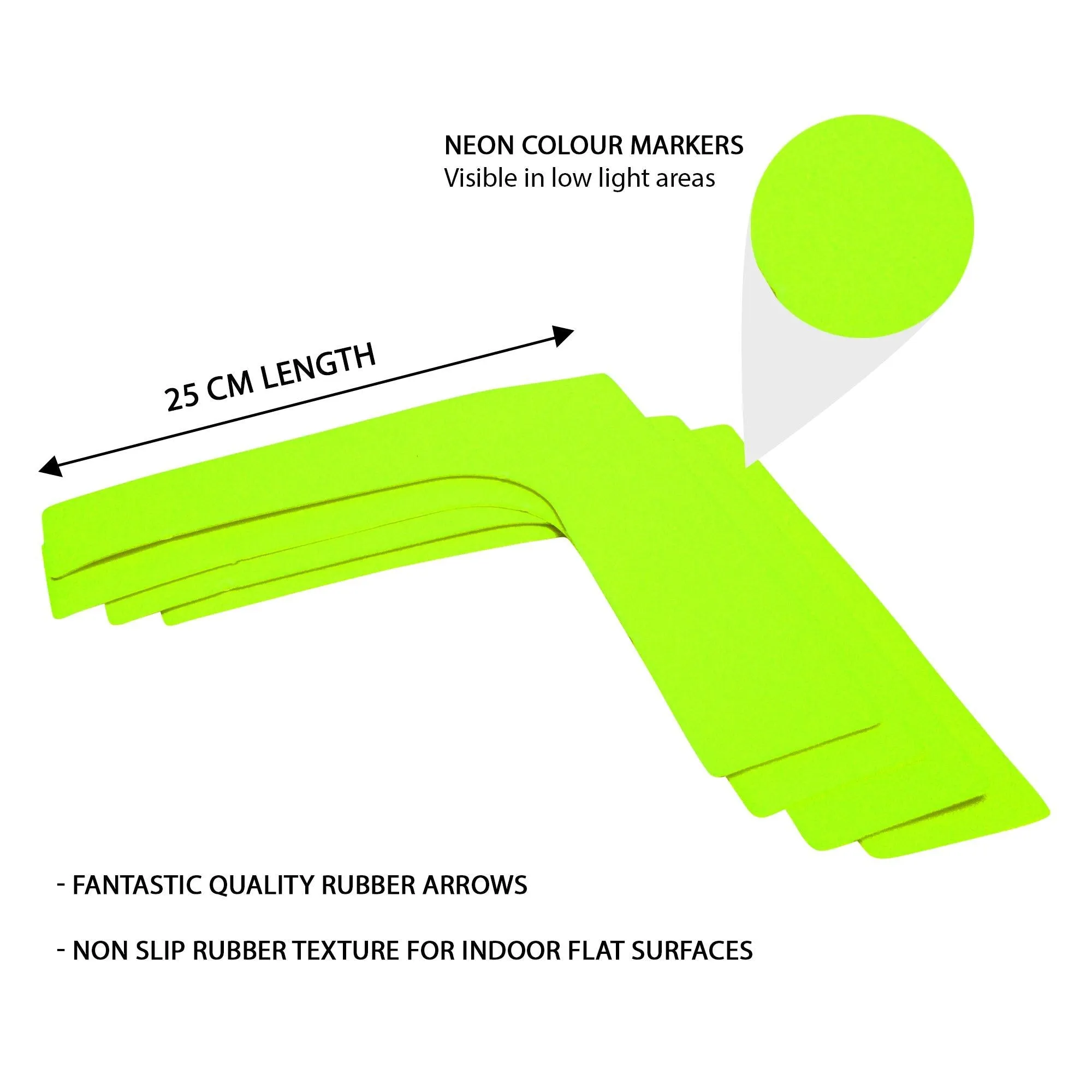 Fitness Health FH FLAT RUBBER SPACE MARKER FLEXIBLE ARROW CORNER DISC SET OF 4 NON SLIP SPEED AGILITY TRAINING FLOOR MARKERS KIT