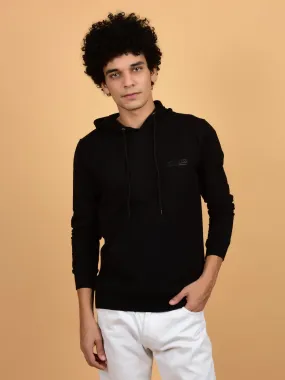 Flawless Men's Black Solid Hoodie