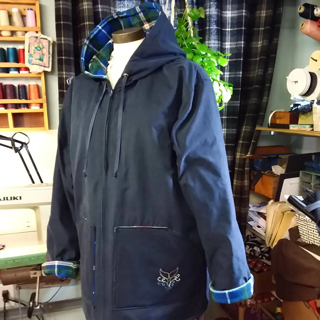 Fleece Tartan Lined Rain Jacket