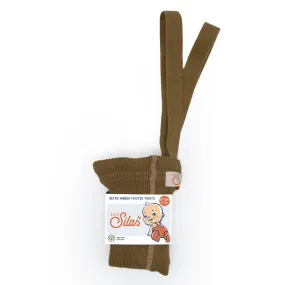 Footed Tights With Braces in Acorn Brown by Silly Silas