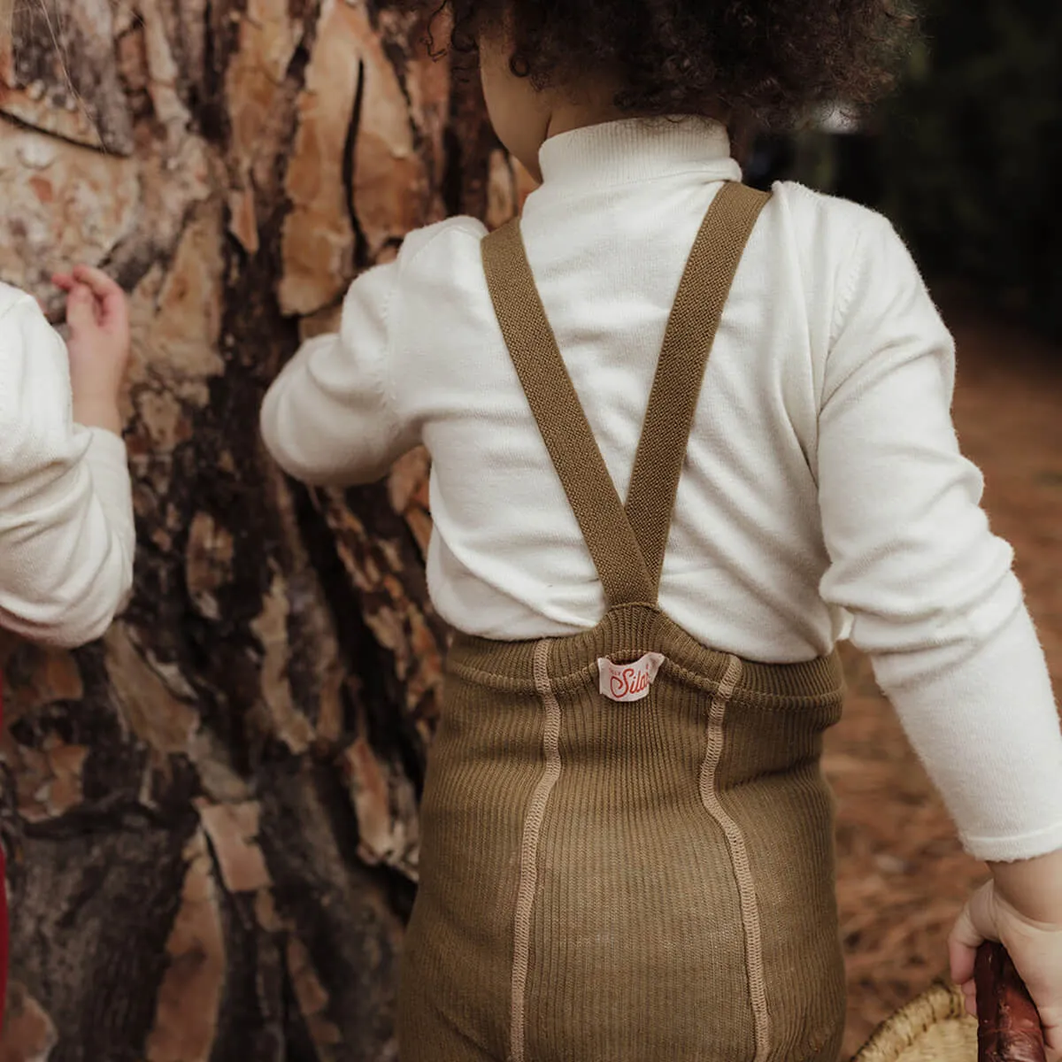 Footed Tights With Braces in Acorn Brown by Silly Silas