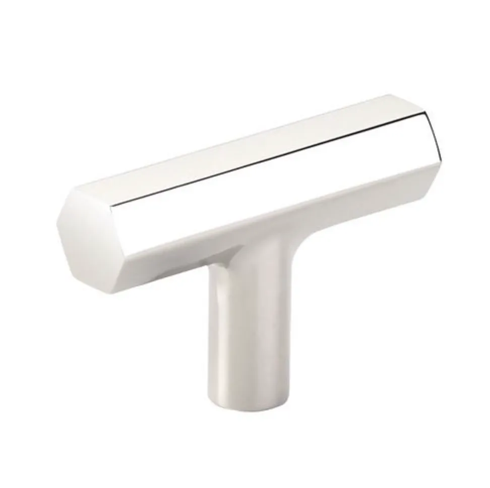 Geometric Polished Nickel "Geo" Cabinet Knobs and Drawer Pulls