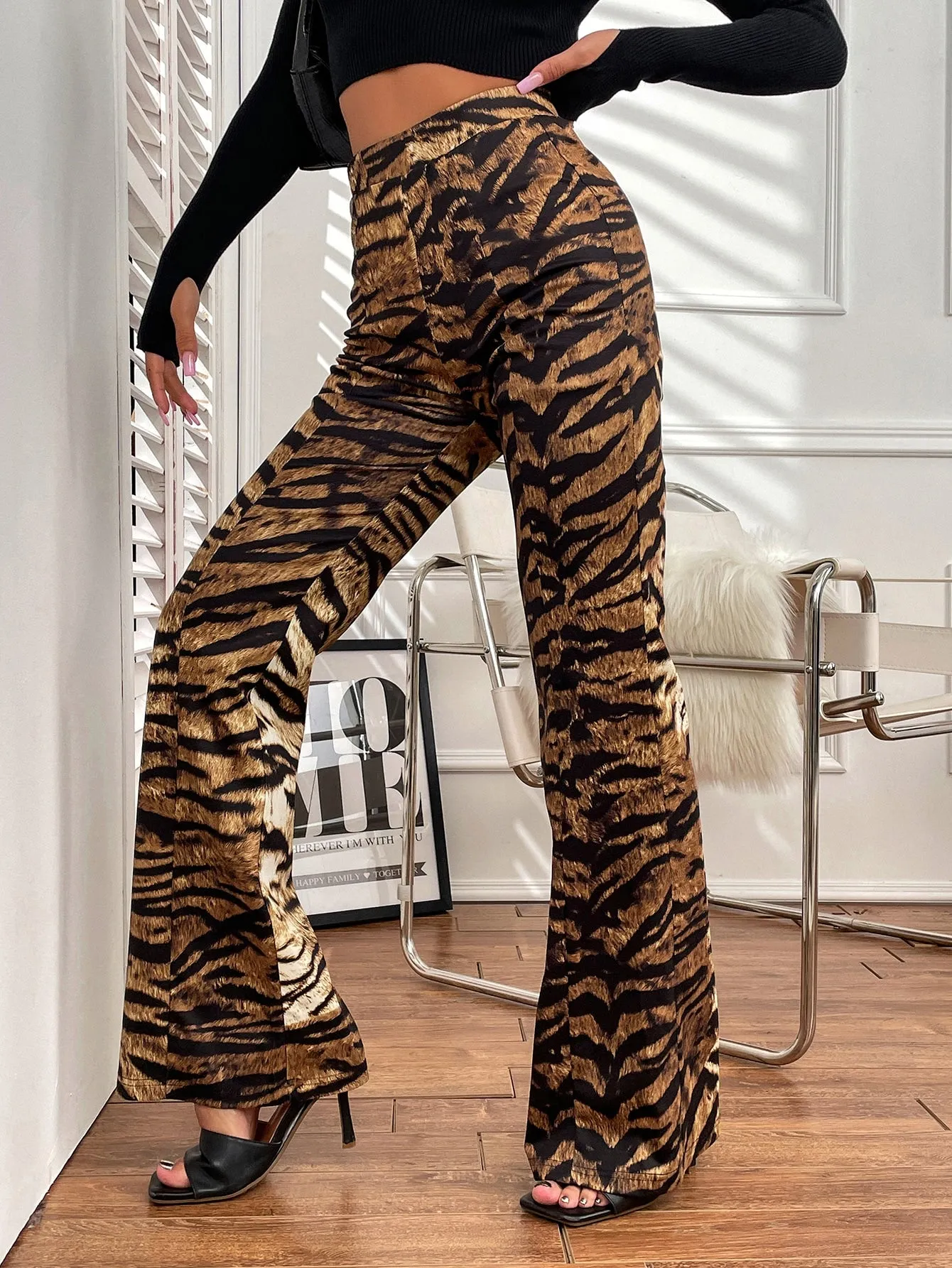 Glamorous Animal Natural Long Women Pants