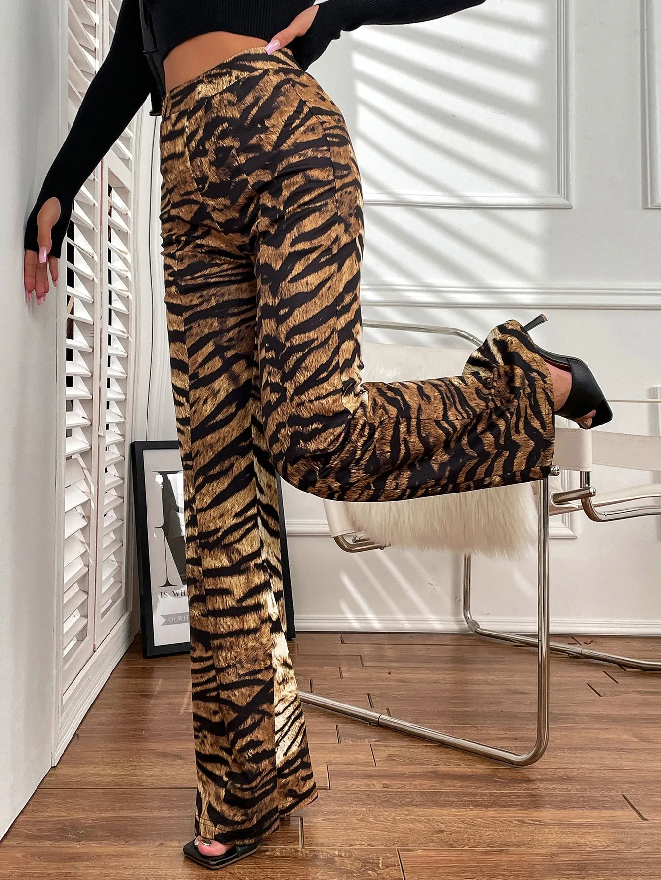 Glamorous Animal Natural Long Women Pants