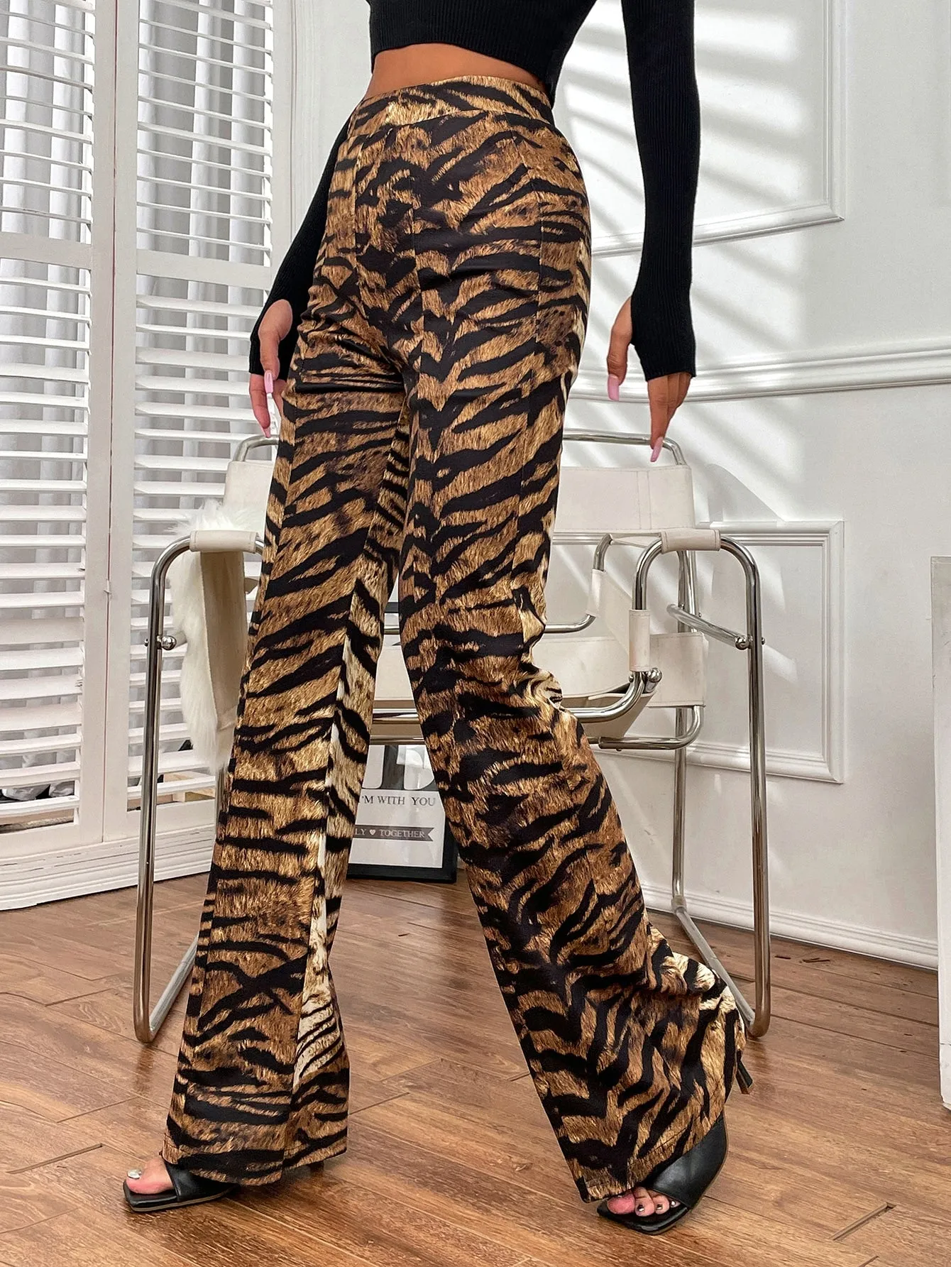 Glamorous Animal Natural Long Women Pants