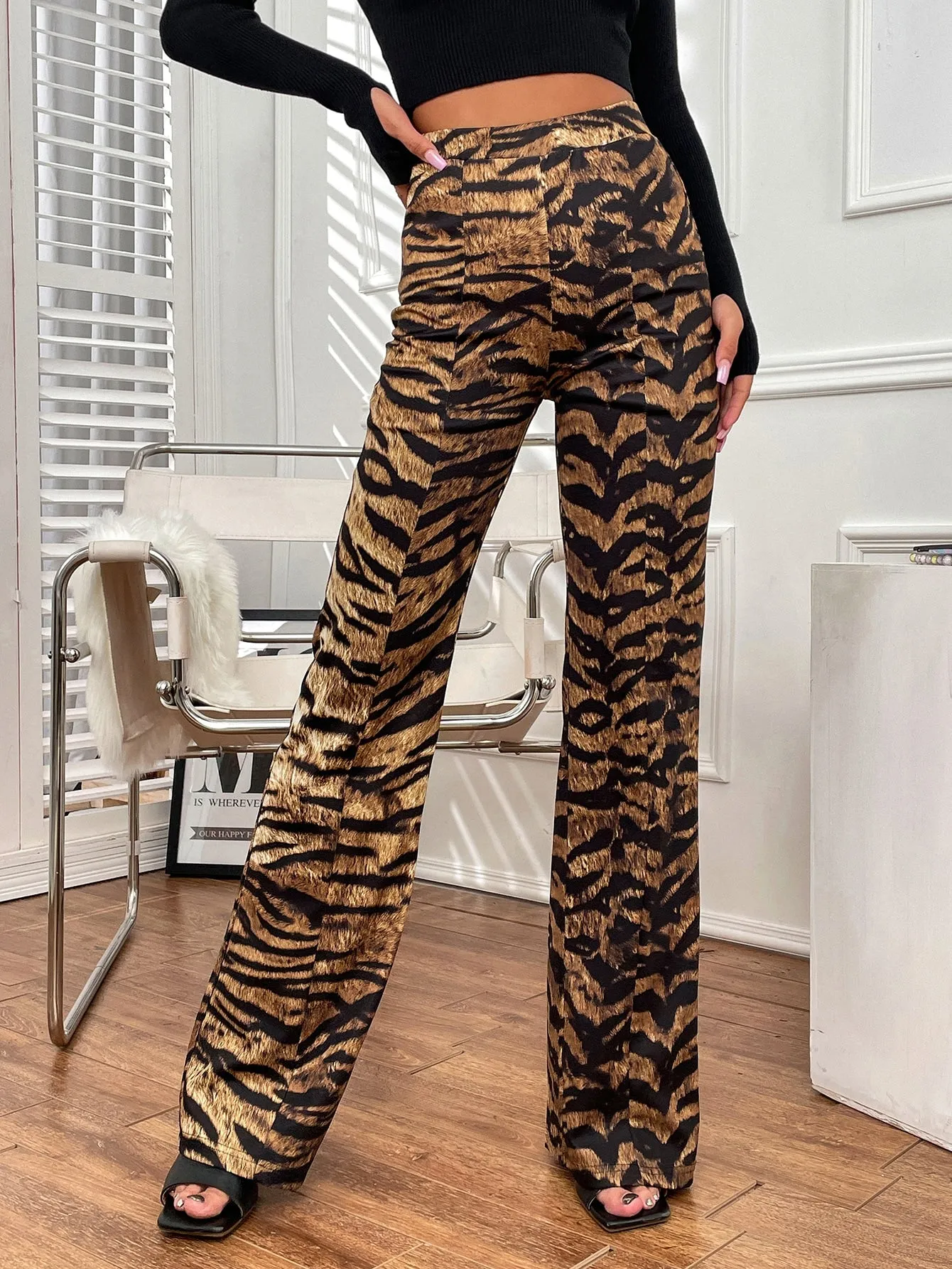 Glamorous Animal Natural Long Women Pants