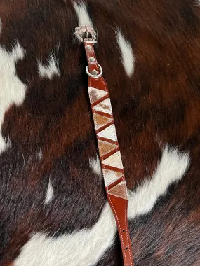 Hair on Cowhide Medium oil braided leather dog collar