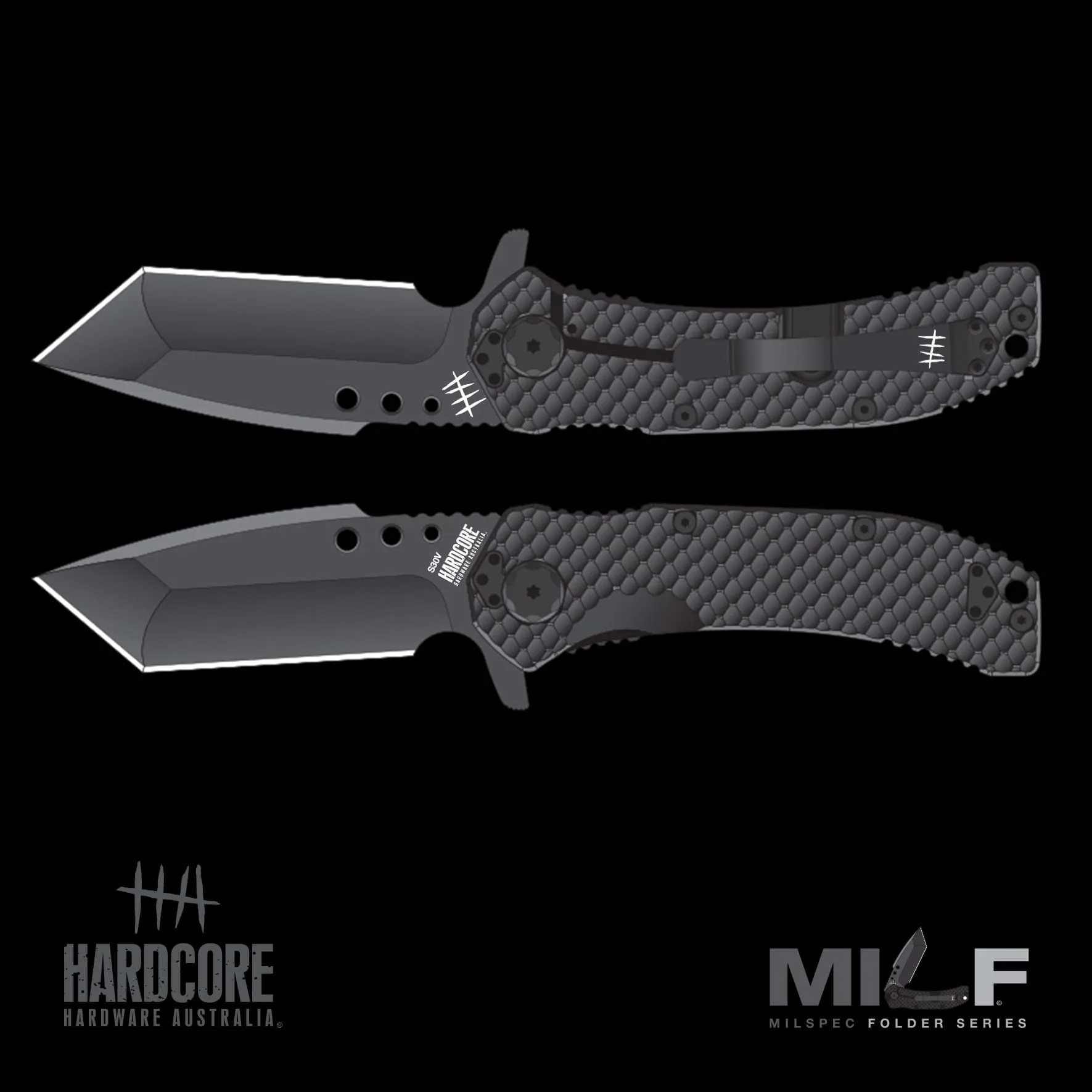 Halfbreed Blades MILSPEC Folder Series- Tanto HHA MILF-03