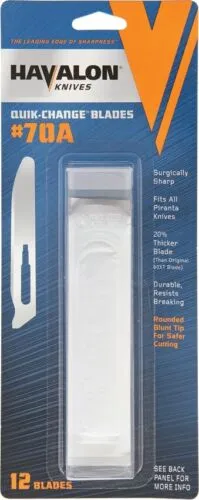 Havalon #70a SS Blades Clamshell - 12 Pkt