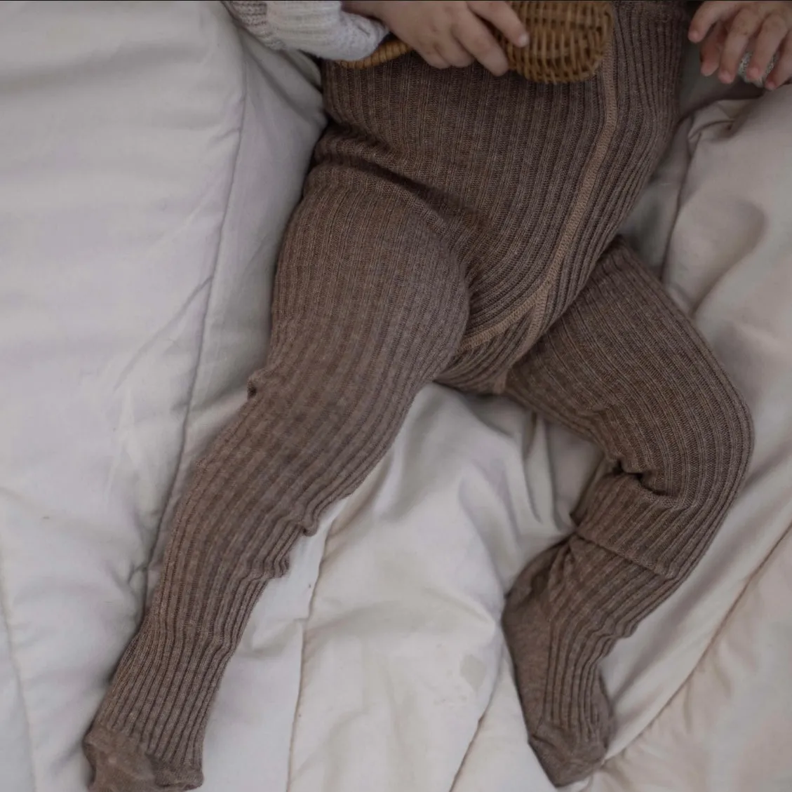 Hippy Footed Tights With Braces - Cocoa Blend