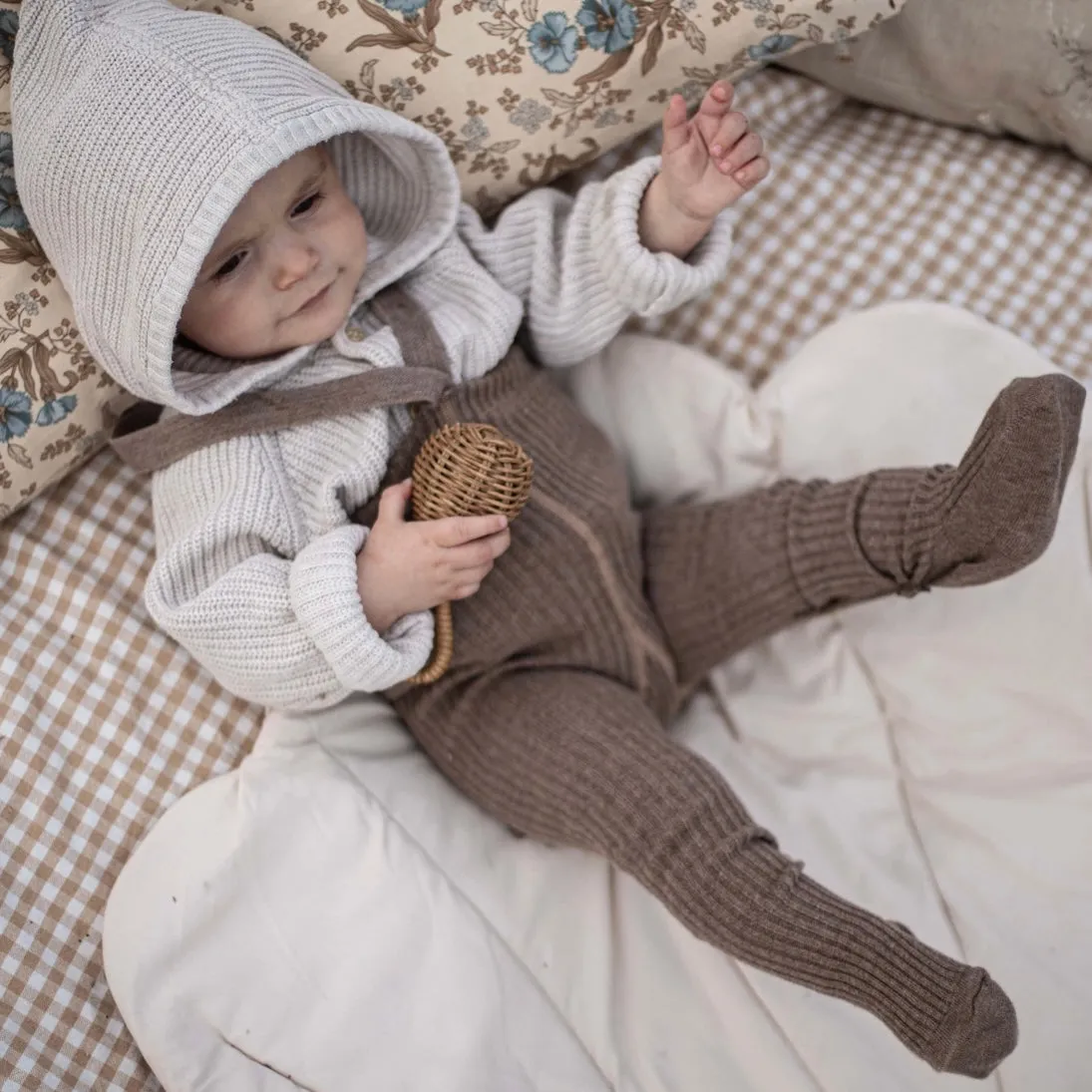 Hippy Footed Tights With Braces - Cocoa Blend