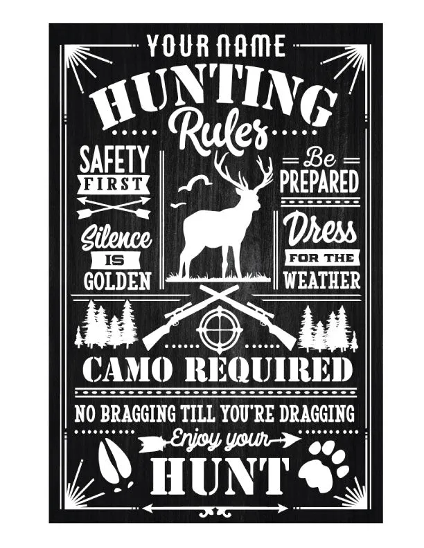 Hunting Rules Metal Sign