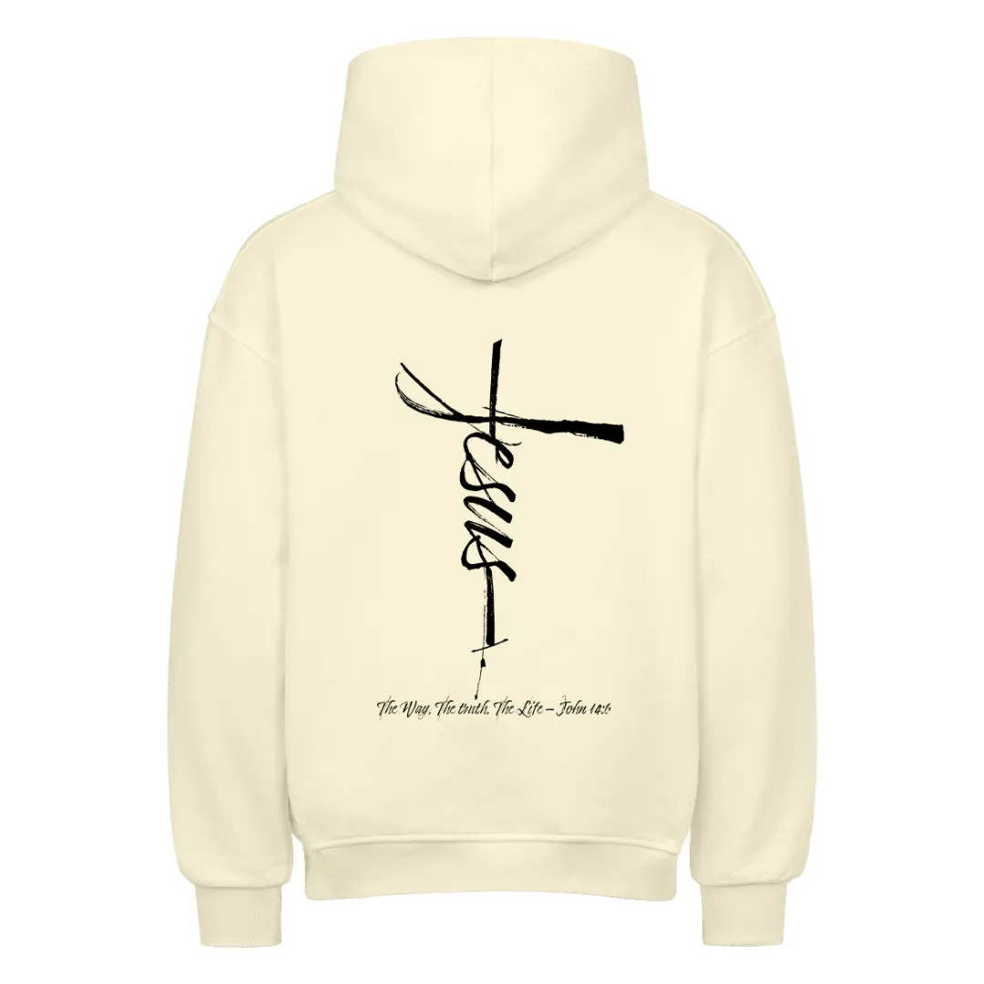 Jesus Cross Oversized Hoodie BackPrint