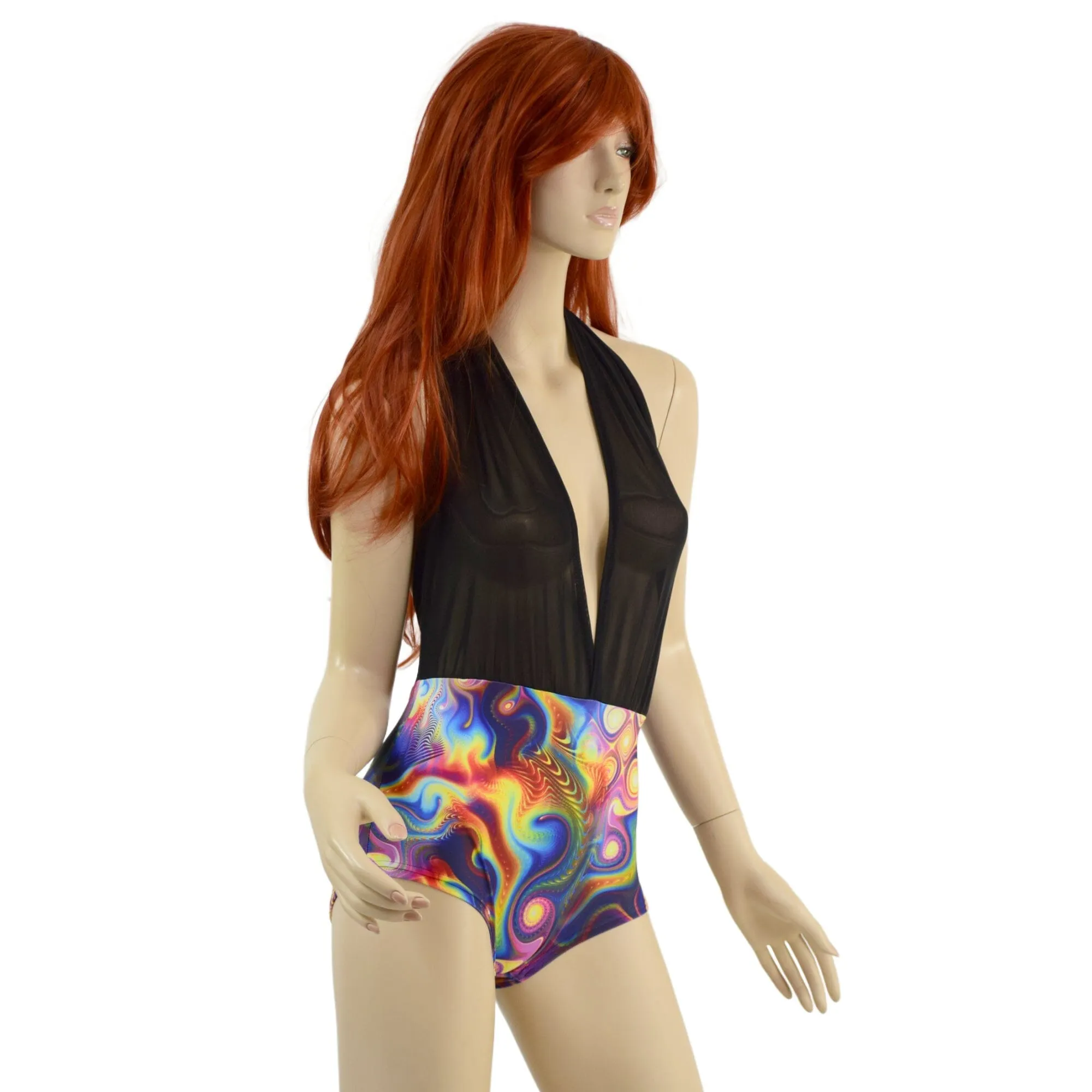 Josie Romper in Black Mesh & Meteorite