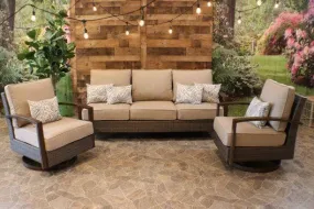 KENNET 3 PIECE SEATING SET - Sofa and 2 Swivel Rockers