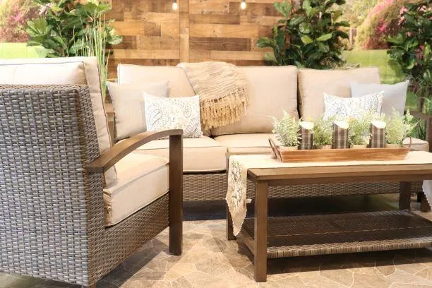 KENNET 3 PIECE SEATING SET - Sofa and 2 Swivel Rockers