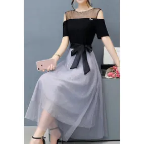 Ketty More Women A-Line Splendid Floral Pattern Long Sleeve V-Neck Relax Fit Party Dress-KMWDC2528