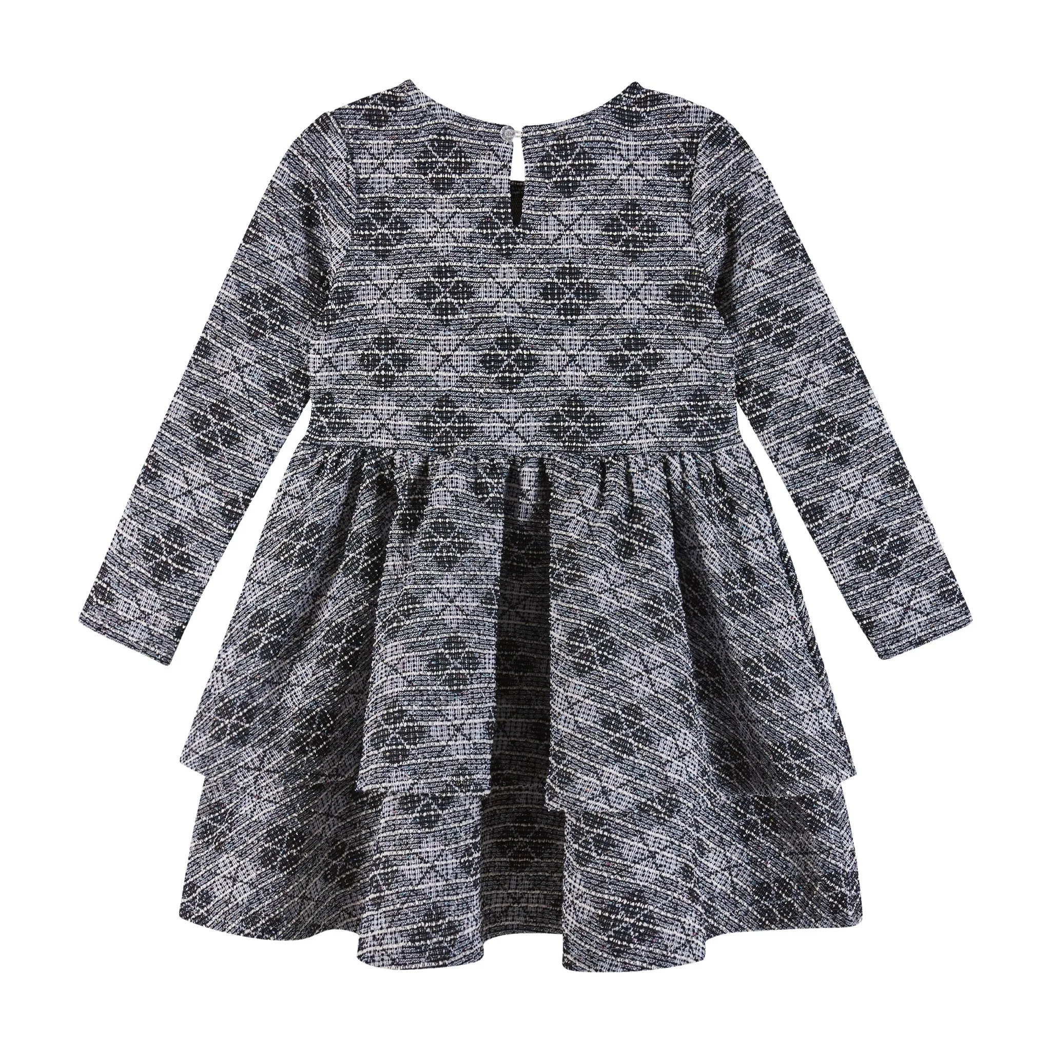 Kids (2-6) Tiered Dress | Blue Tweed