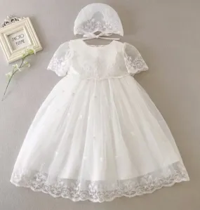 Lace Tulle Christening Dress (3M-24M)