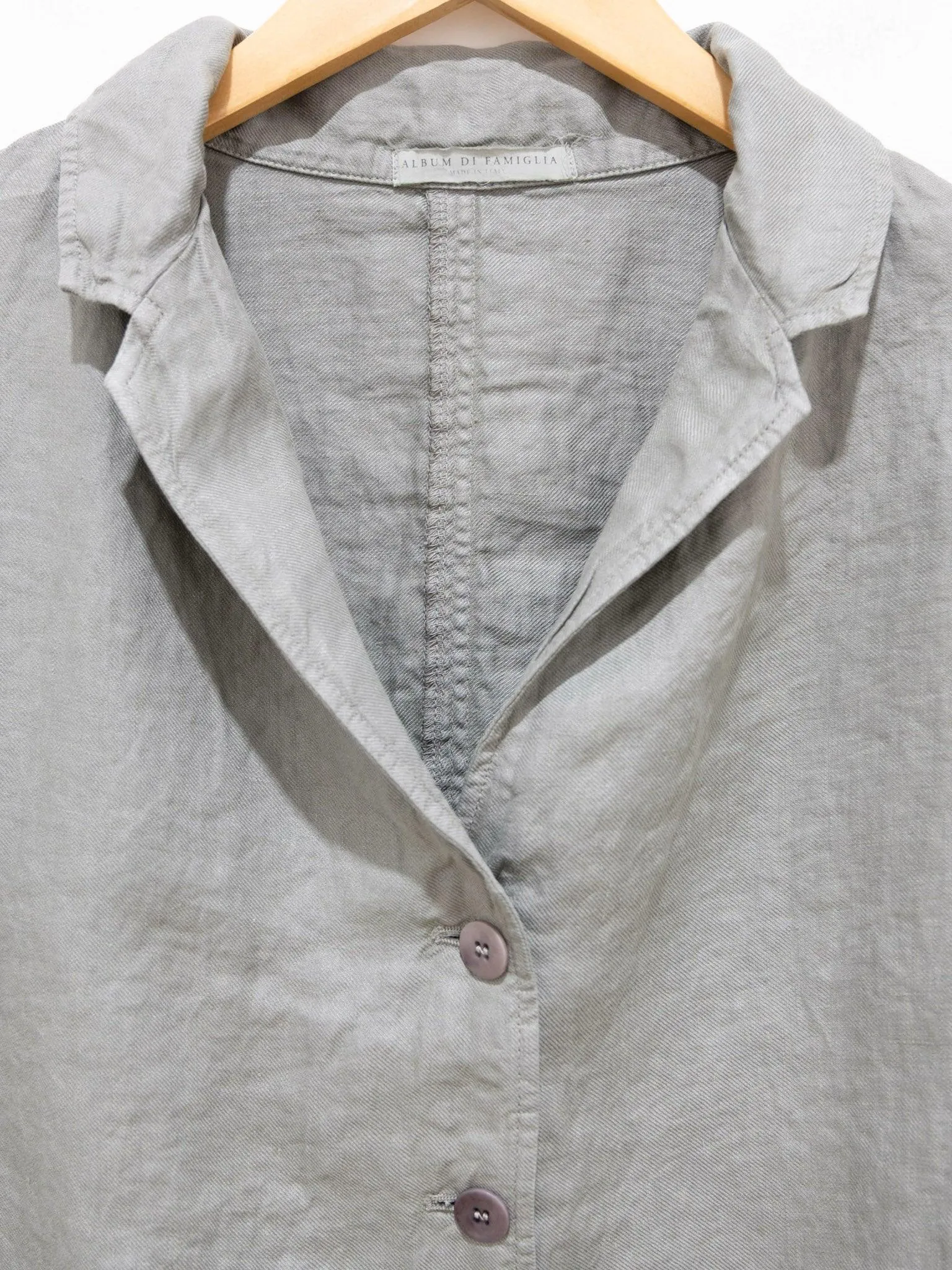 Linen Loose Blazer - Stone Gray