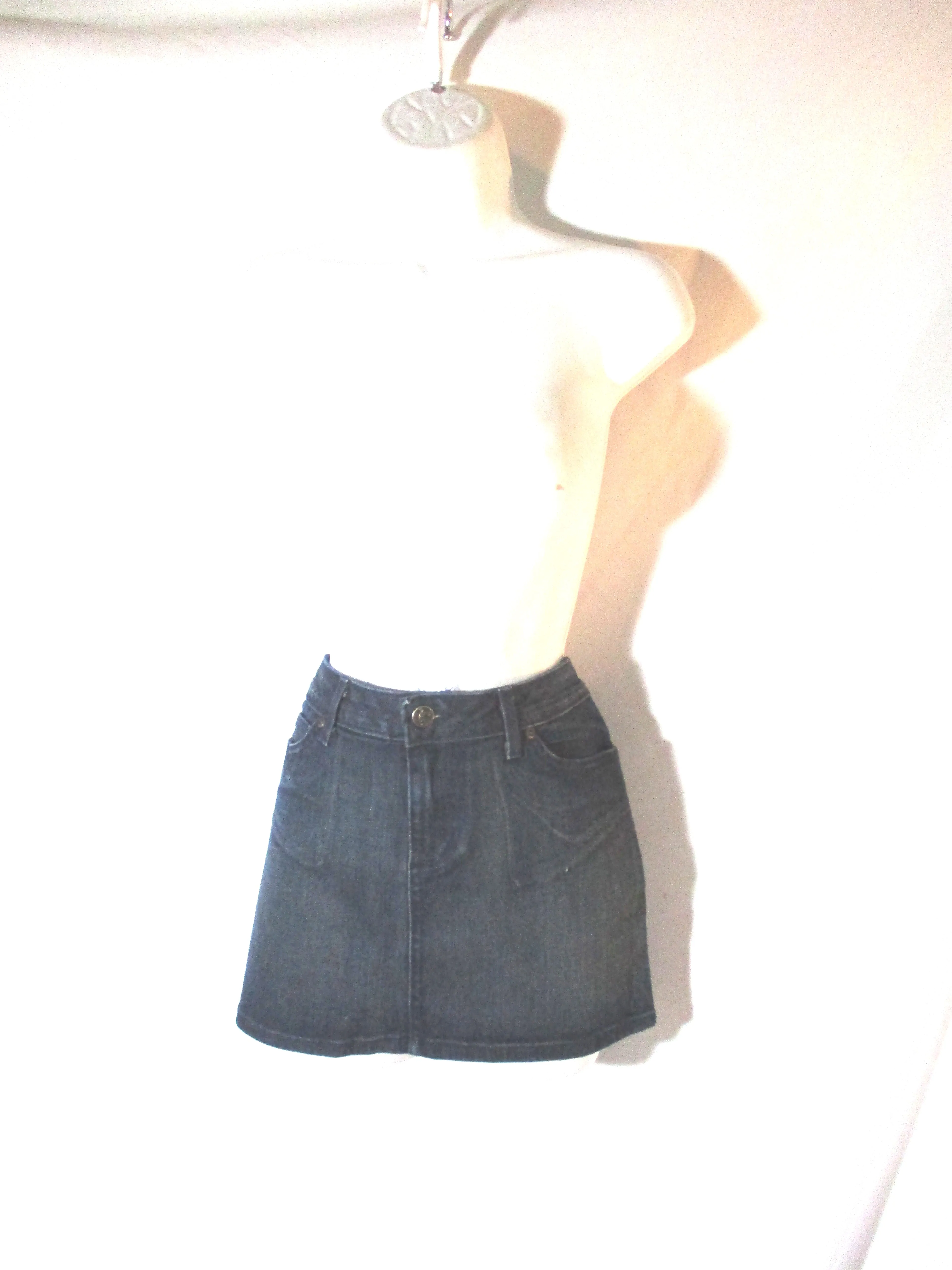 LUX Denim Jean Micro Mini SKIRT BLUE 3 Made in USA Womens