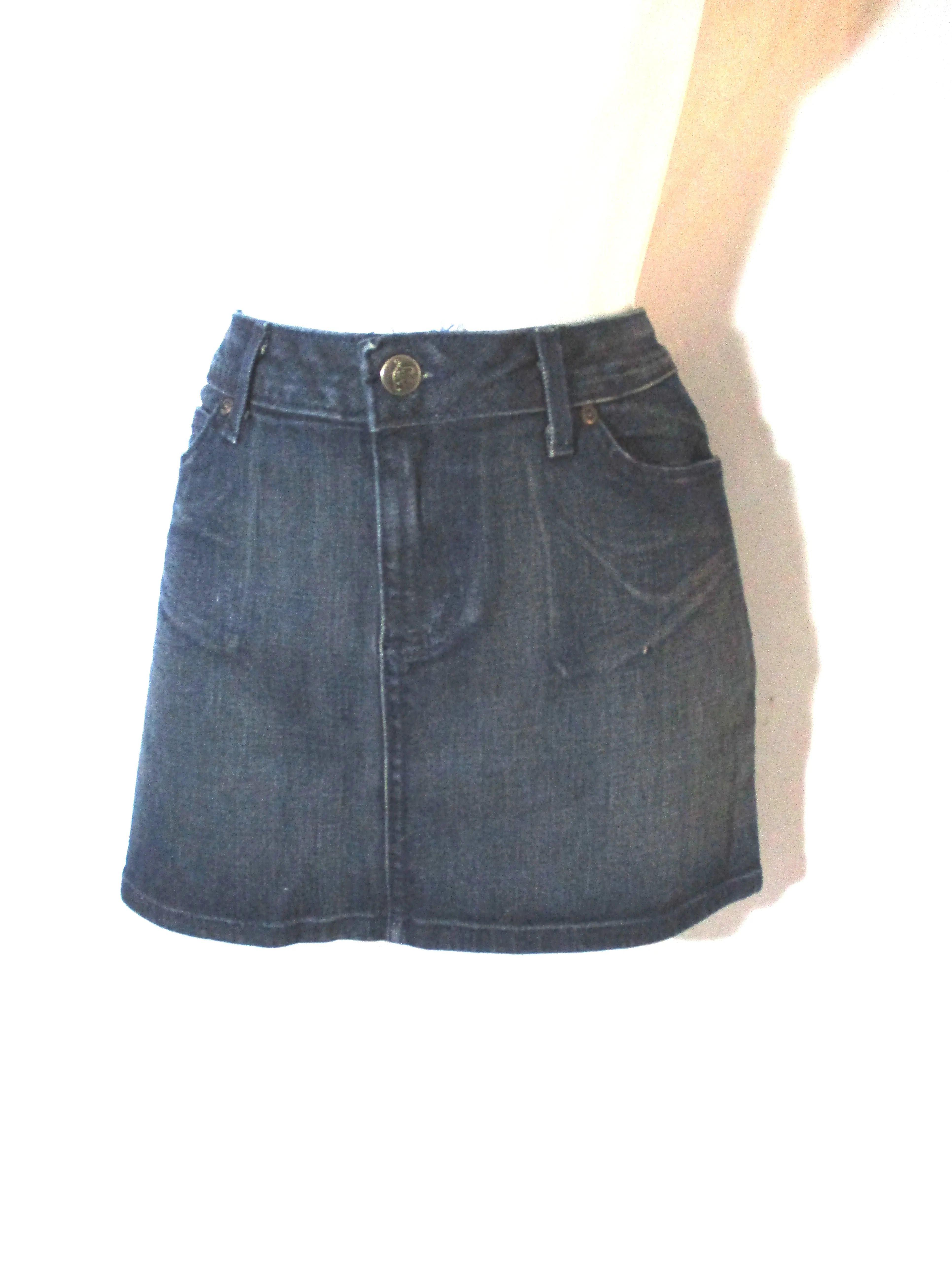 LUX Denim Jean Micro Mini SKIRT BLUE 3 Made in USA Womens