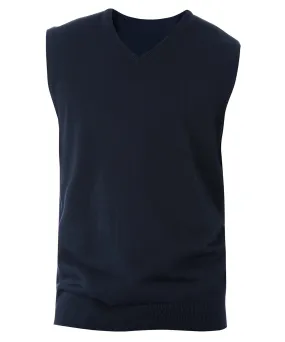 Mens sleeveless V-neck jumper | Navy