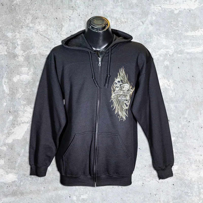 Milwaukee Harley Davidson- Long Wing Zip Up Hoodie