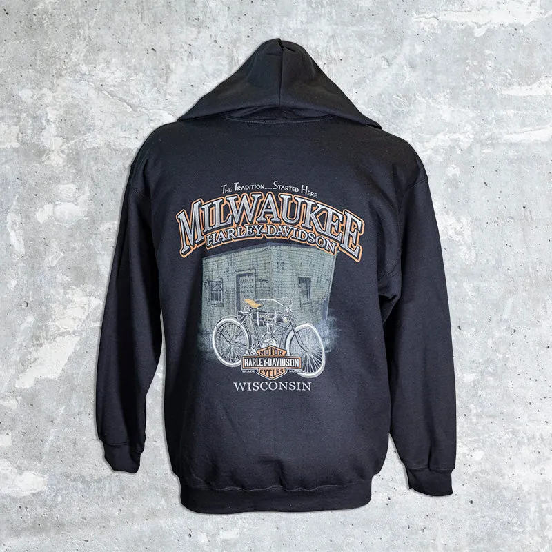 Milwaukee Harley Davidson- Long Wing Zip Up Hoodie