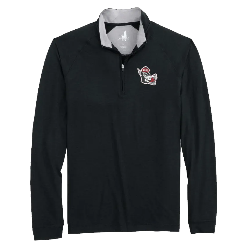 NC State Wolfpack johnnie-O Black Freeborne Slobbering Wolf 1/4 Zip Pullover