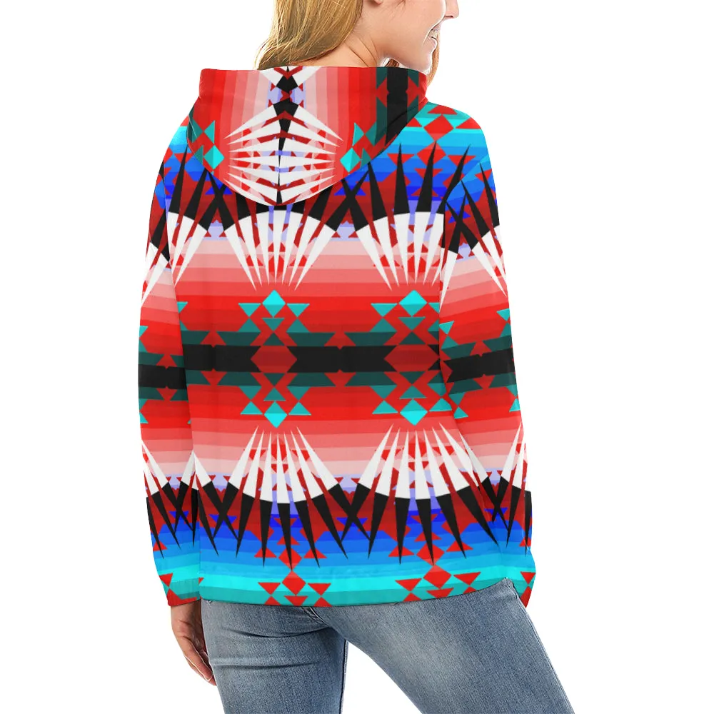 Northwest Ribbonwork Bustles Hoodie for Women (USA Size)