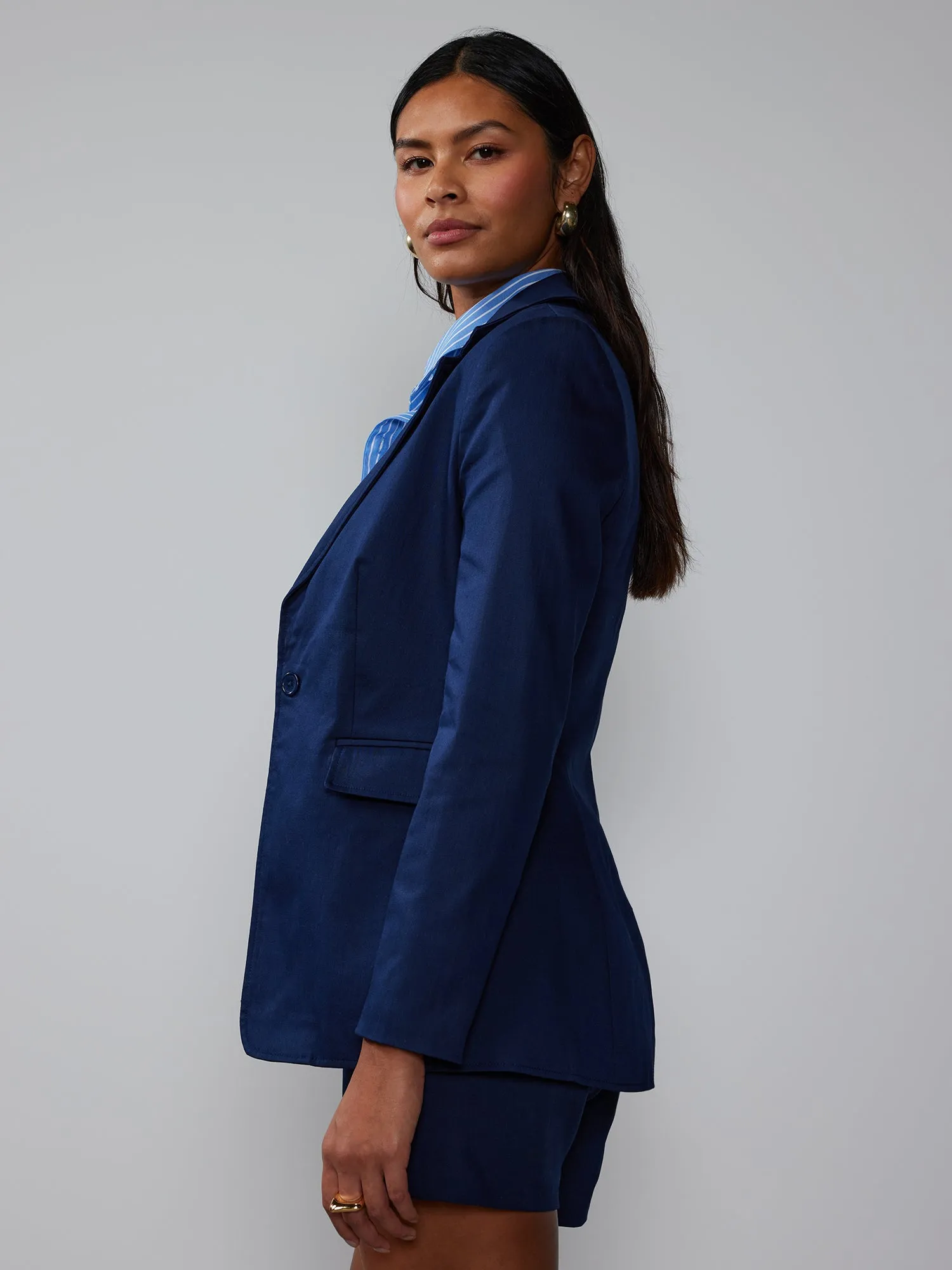 Notch Lapel Sculpted Blazer