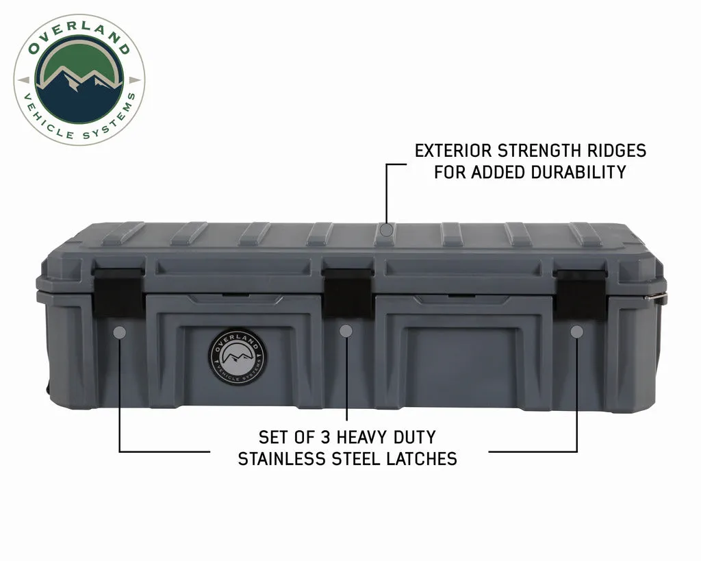Overland Vehicle Systems D.B.S. - Dark Grey 117 QT Dry Box with Drain, and Bottle Opener