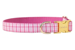 Palmer Pink Gingham Dog Collar