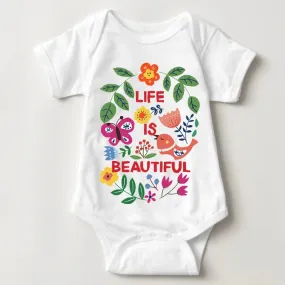 Personalised Baby Onesie Romper - Life Is Beautiful by Suki McMaster