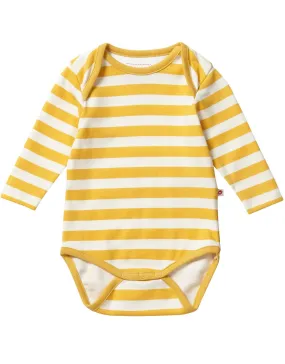 Piccalilly Mustard Stripe Bodysuit
