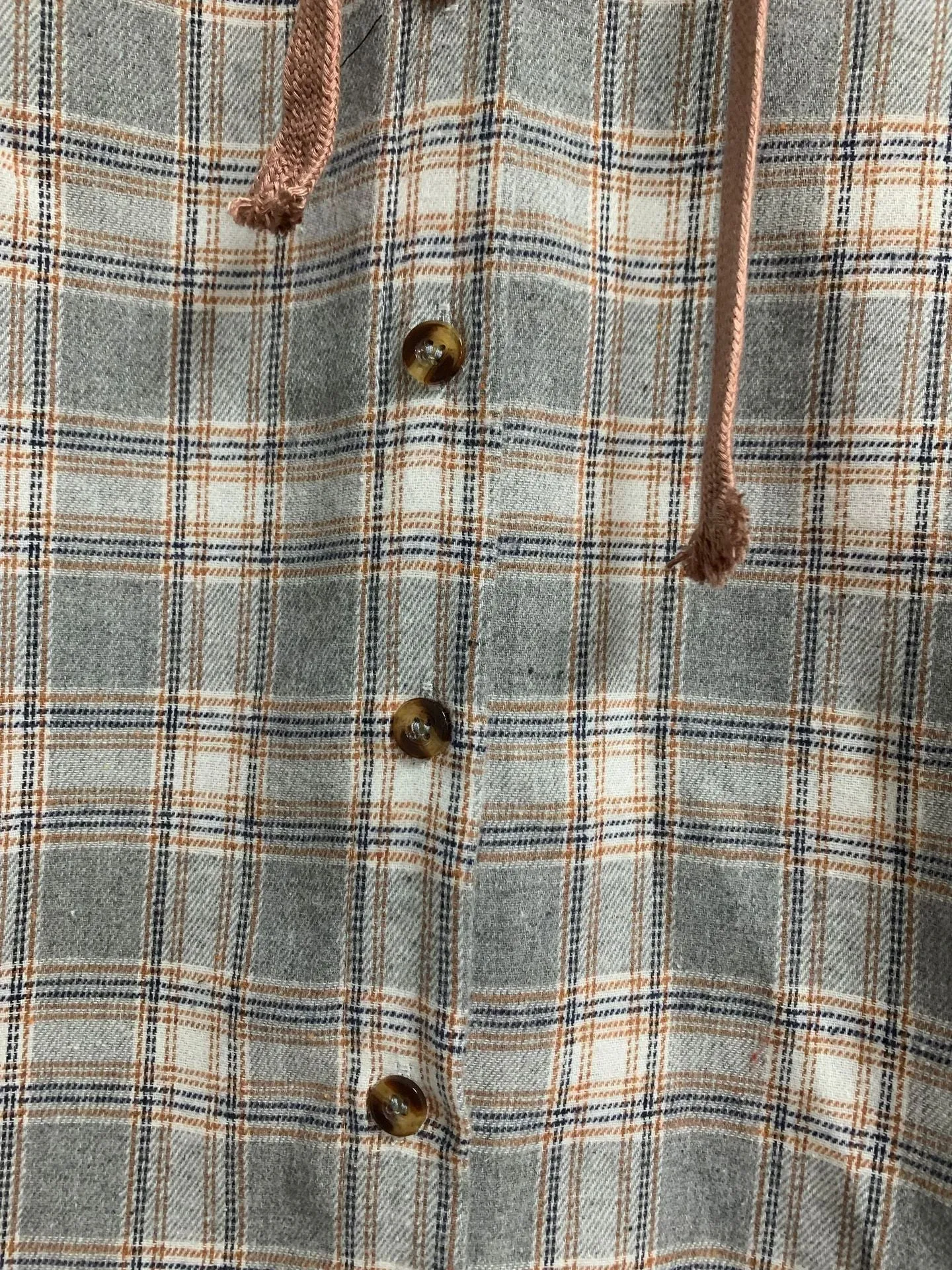 Plaid Hoodies Shacket Shirt Jacket Women