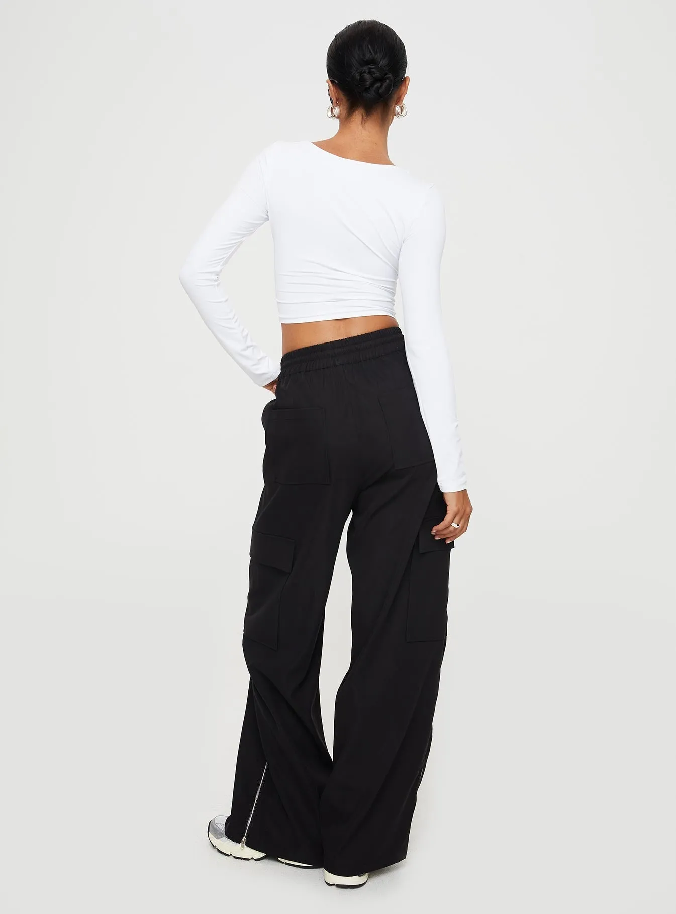 Presson Cargo Pants Washed Black