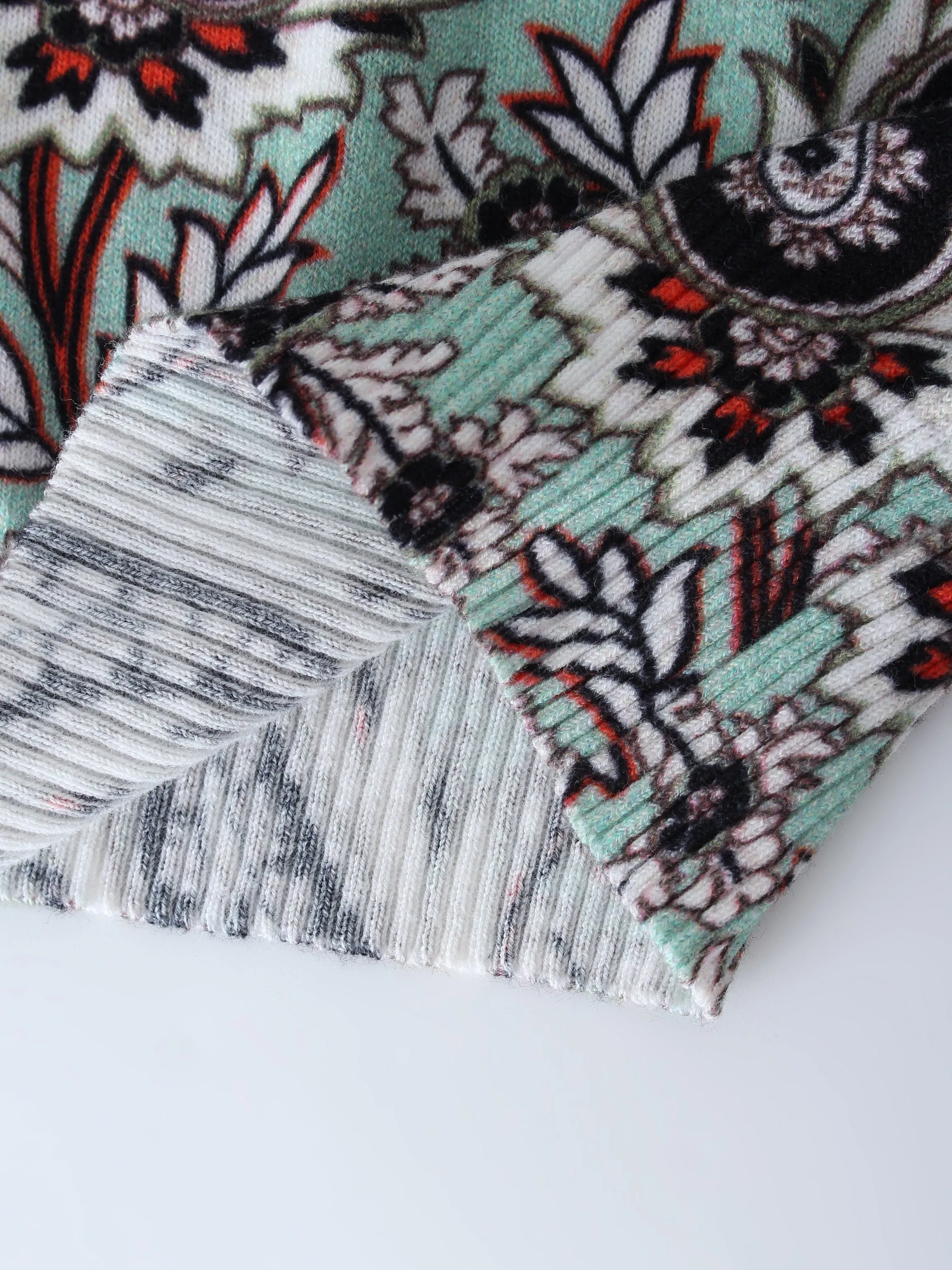 Printed Cardigan-Mint Paisley