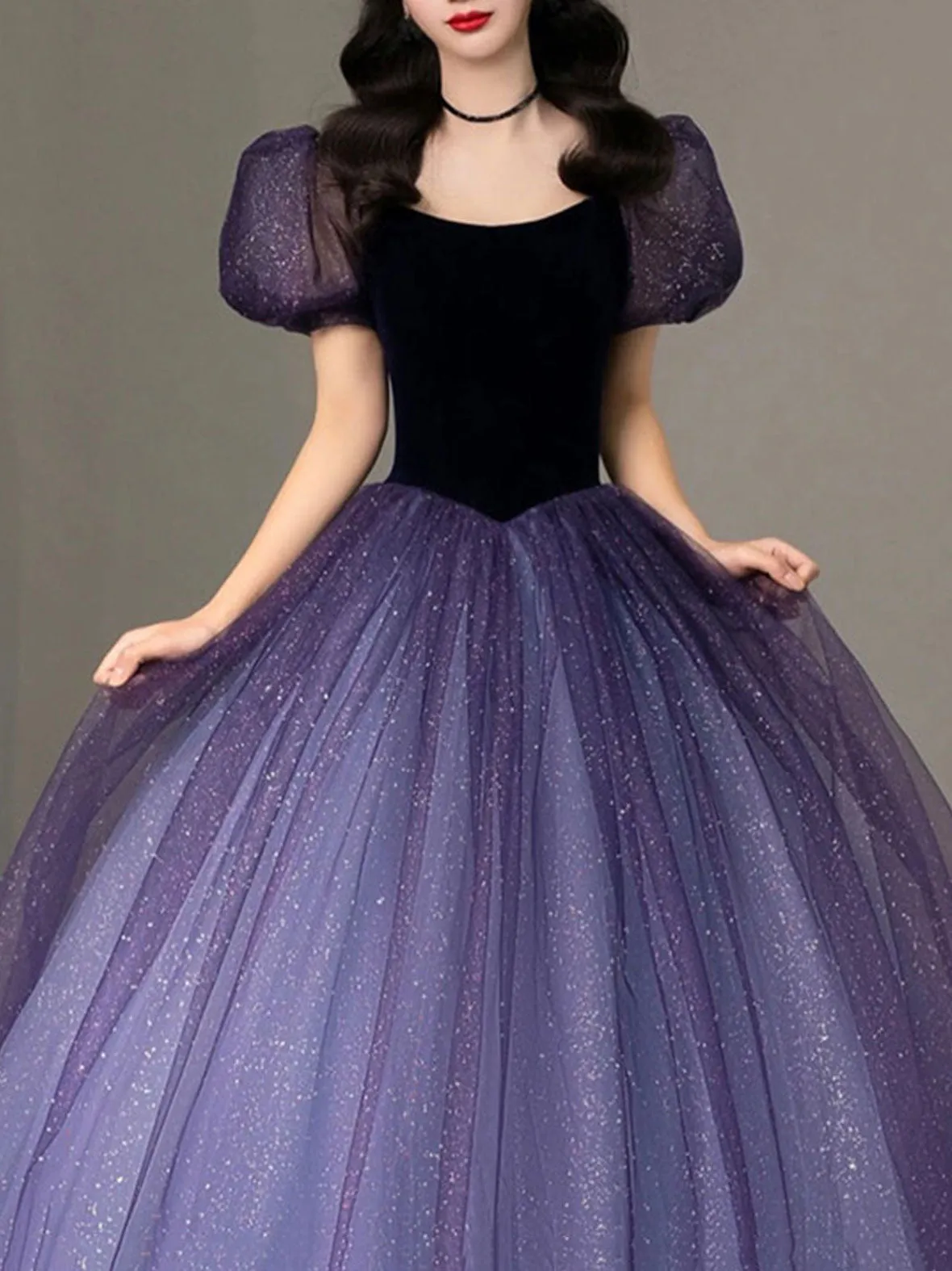 Purple Long Prom Dress, Ball Gown Purple Graduation Dress, sweet 16 dress