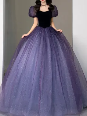 Purple Long Prom Dress, Ball Gown Purple Graduation Dress, sweet 16 dress