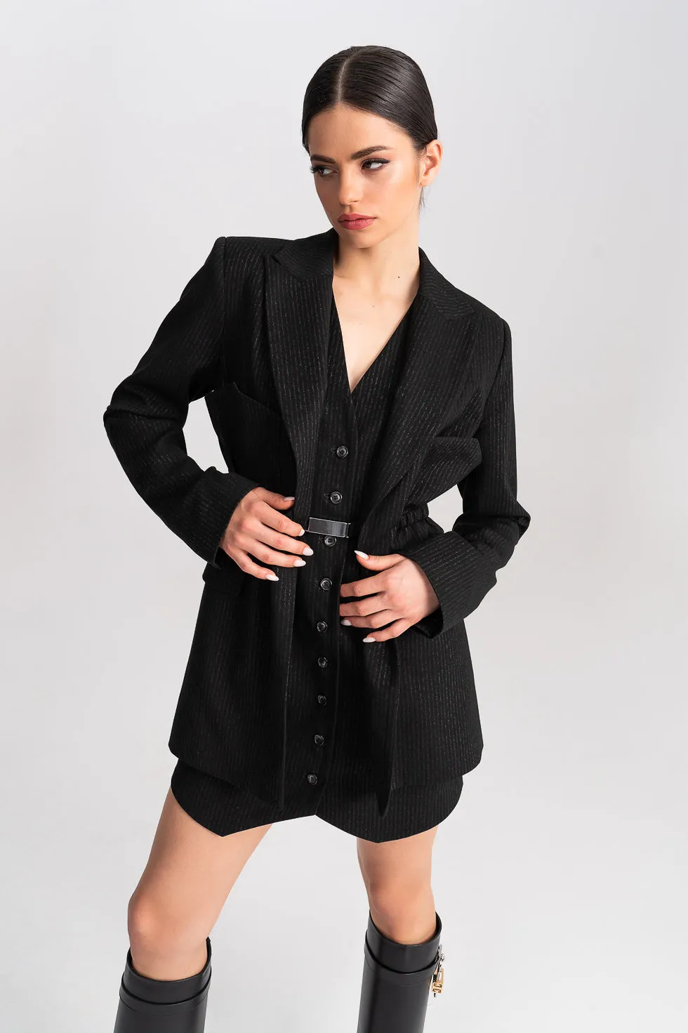 'Remi' Convertible Belted Cotton Blazer