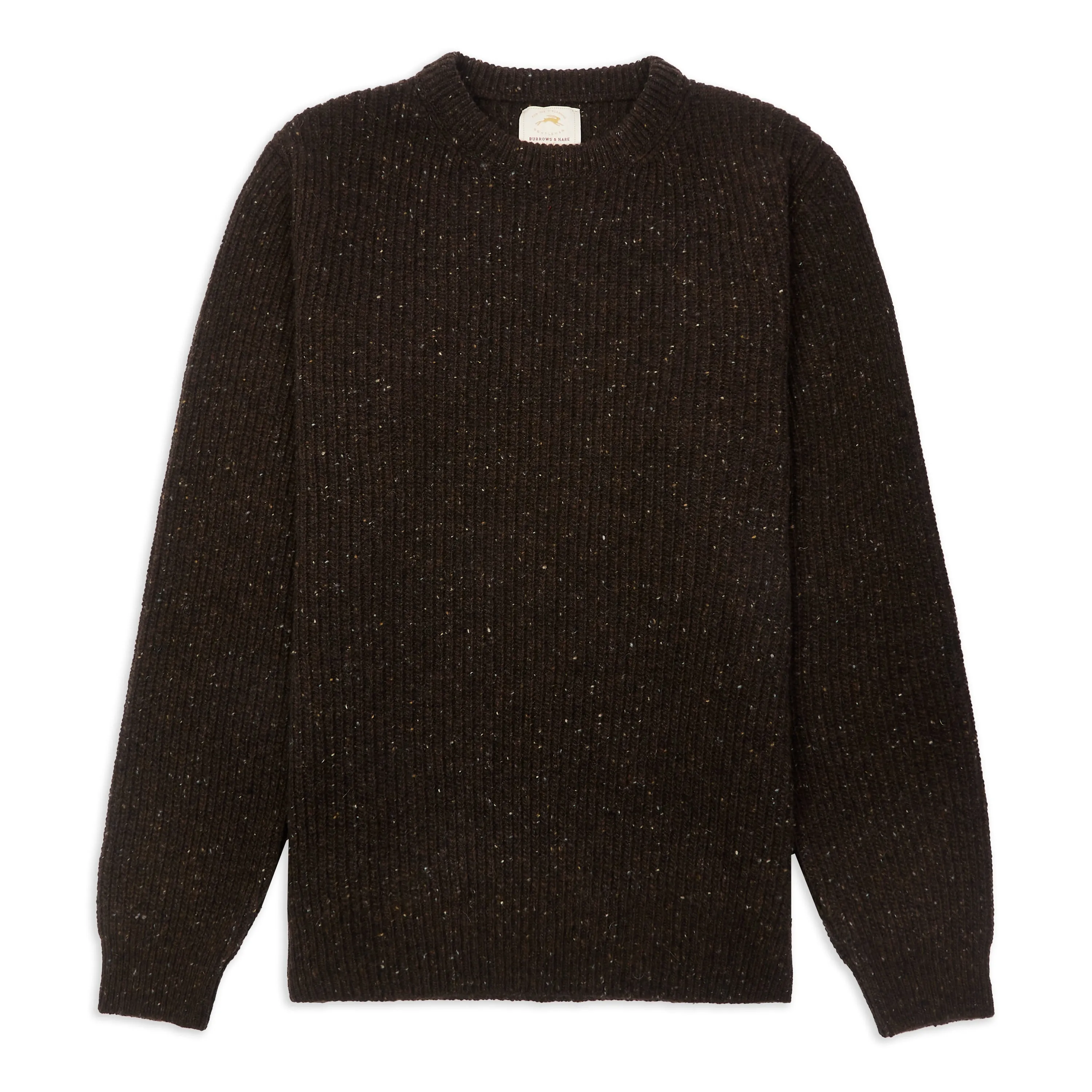 Ribbed Donegal Jumper - Brown