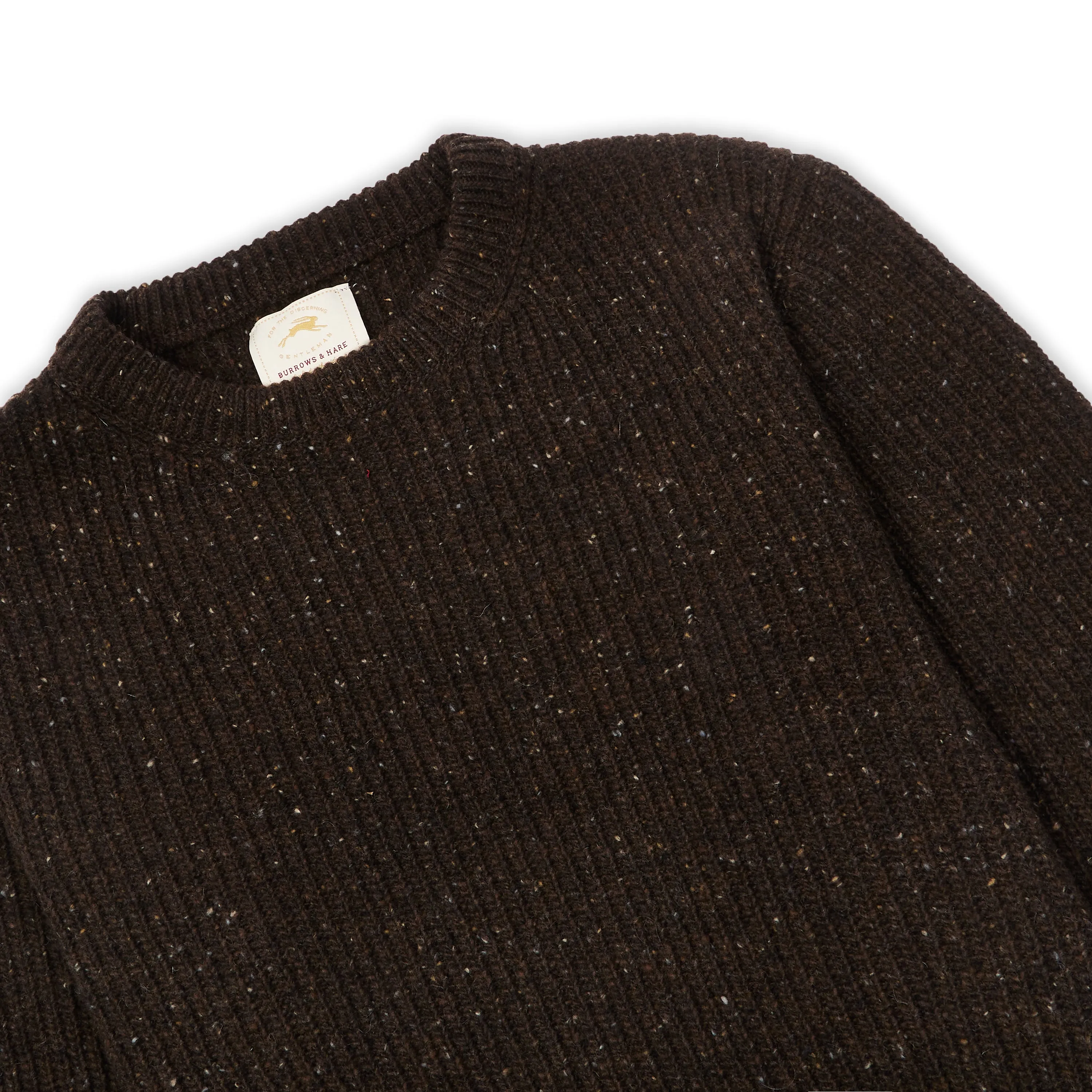 Ribbed Donegal Jumper - Brown