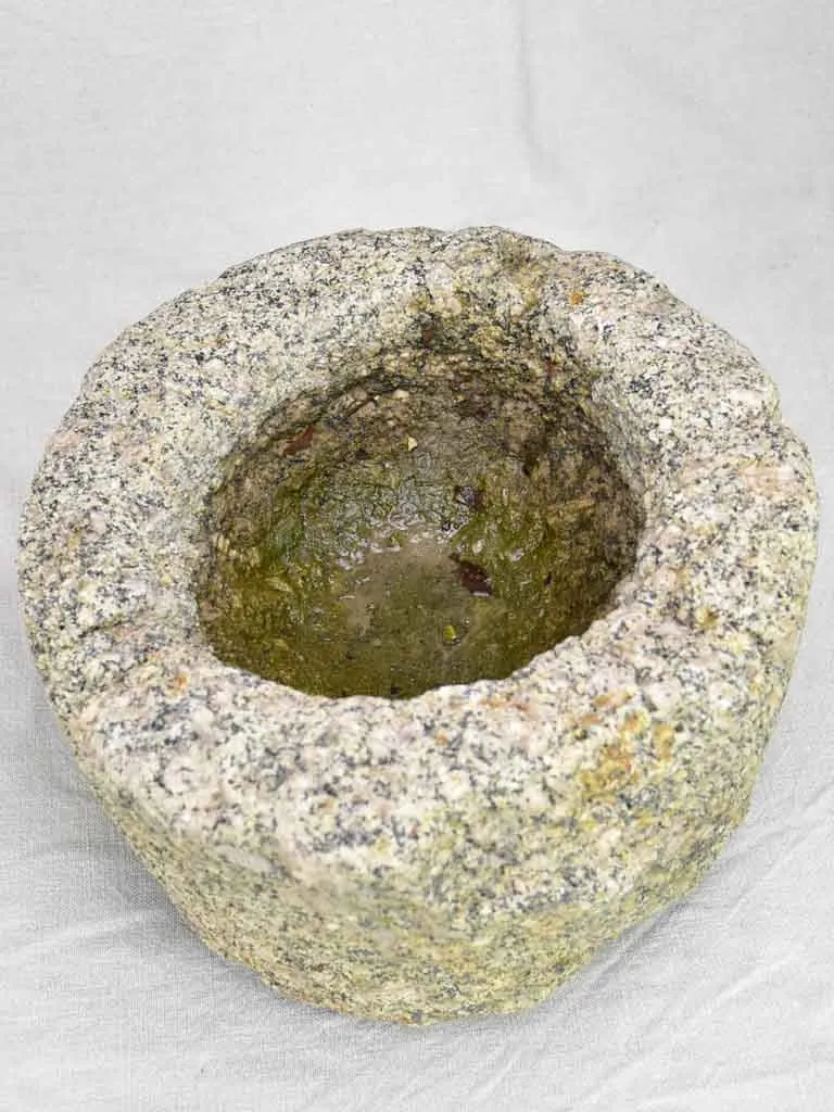 Rustic salvaged granite trough / planter - small 13"